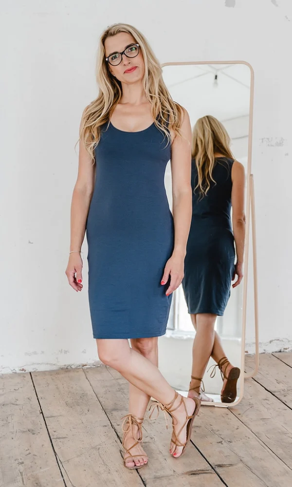 Dámské letní tílkové šaty BASIC tmavě šedé