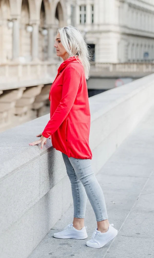 Dámské teplákové mikino-šaty COMFY No.2 červené – ČESKÁ VÝROBA