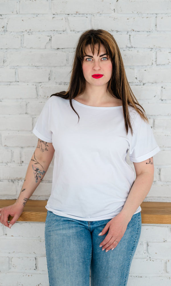 Dámské tričko BASIC ROLL white