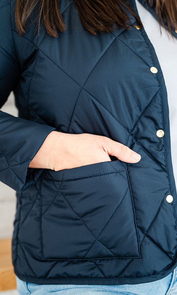 Dámská prošívaná bunda Lara tmavě modrá