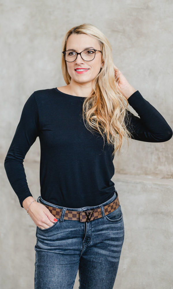 Dámské tričko BASIC dlouhý rukáv black