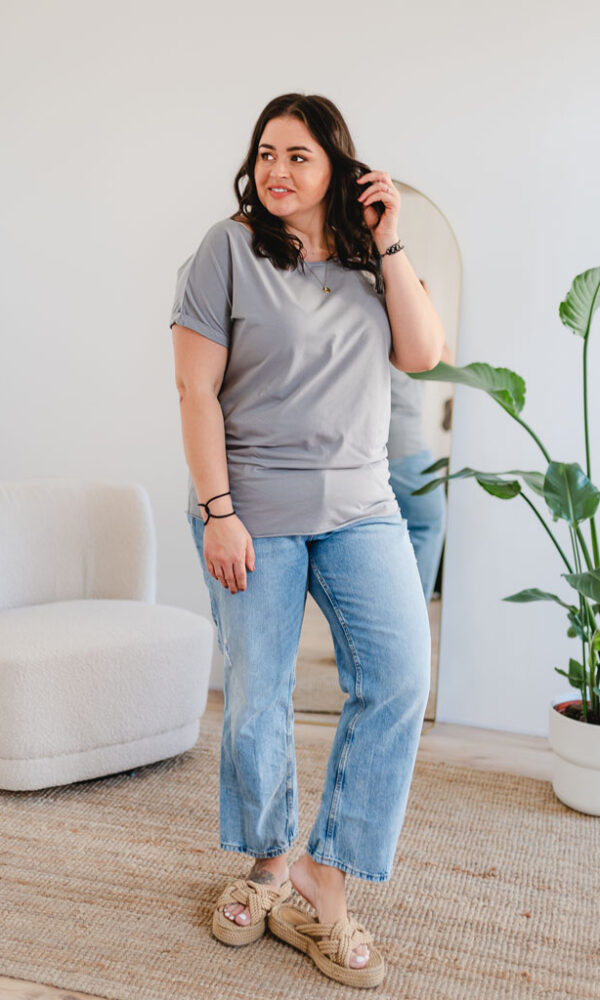 Dámské tričko BASIC ROLL grey