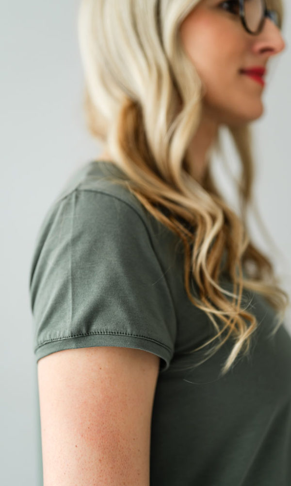 Dámské tričkové Áčkové šaty BASIC khaki