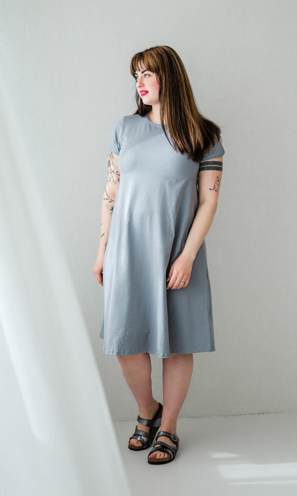 Dámské tričkové Áčkové šaty BASIC grey