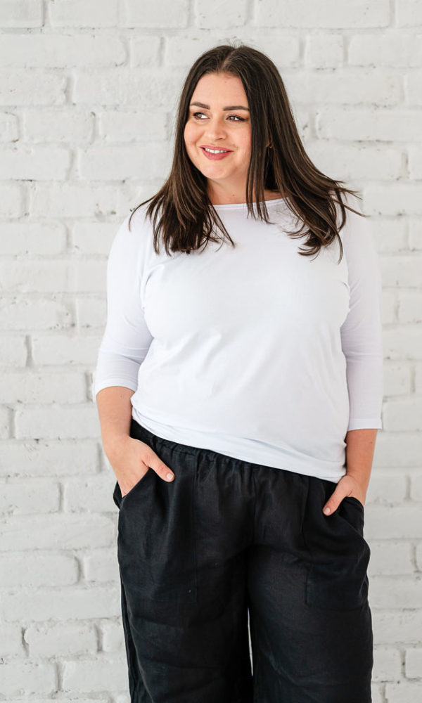 Dámské lněné kalhoty LINEN černé