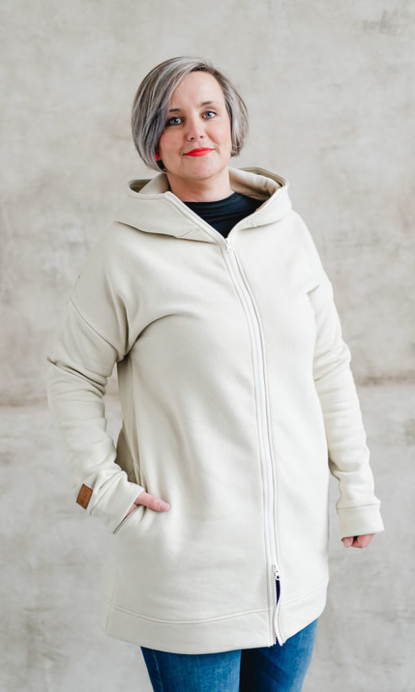 Dámská tepláková mikina na zip WARM béžová