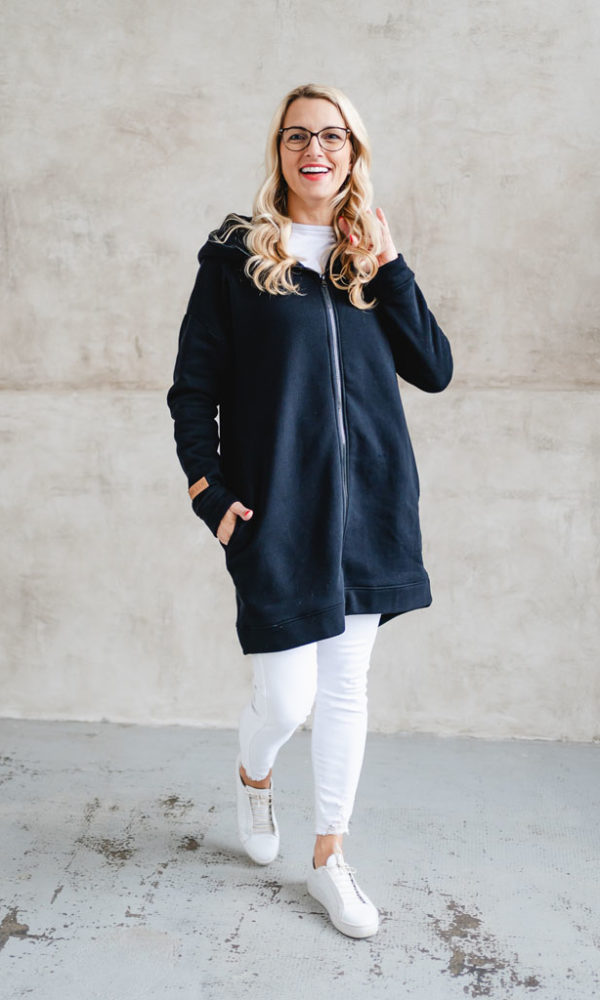 Dámská tepláková mikina na zip WARM černá