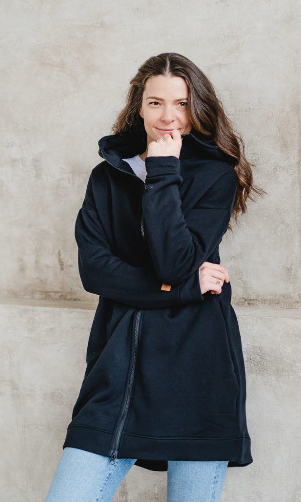 Dámská tepláková mikina na zip WARM černá