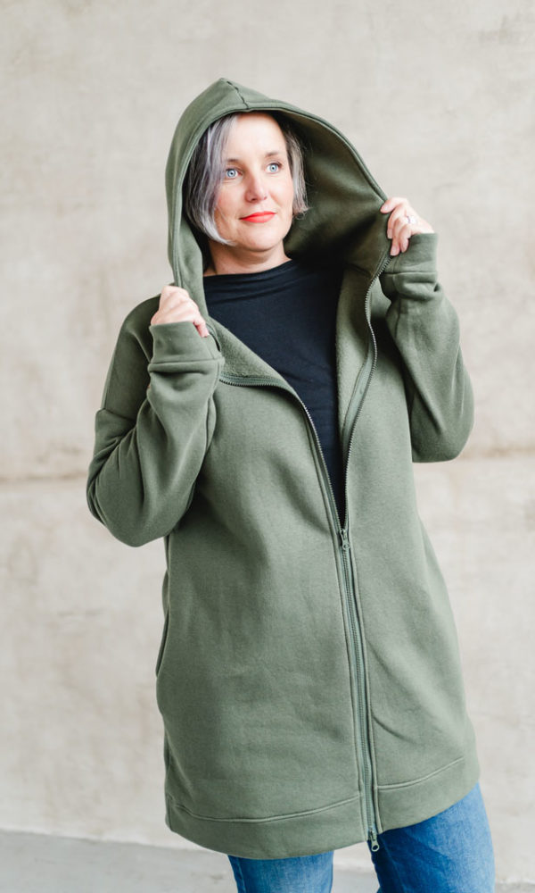 Dámská tepláková mikina na zip WARM khaki