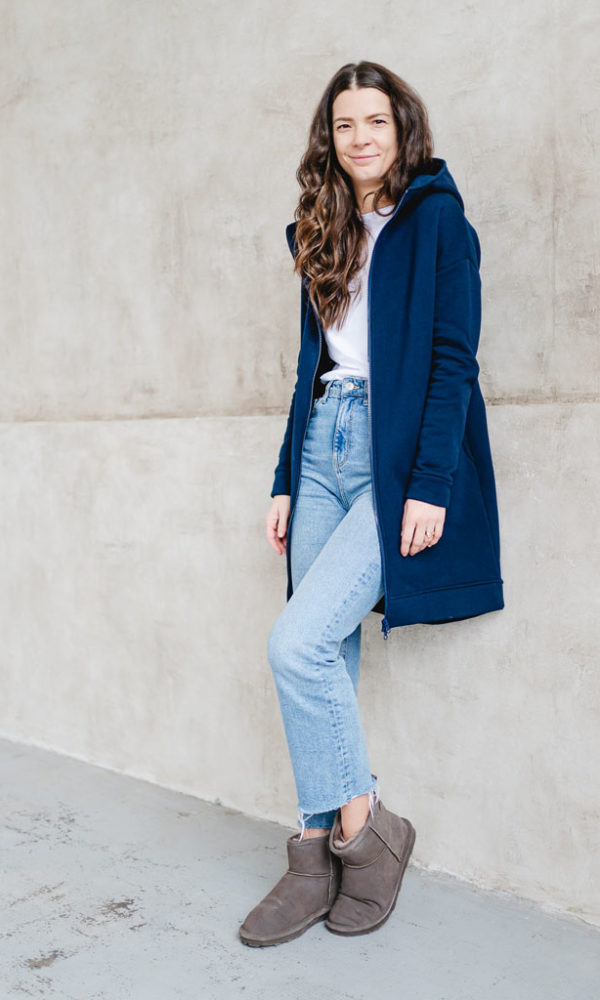 Dámská tepláková mikina na zip WARM modrá