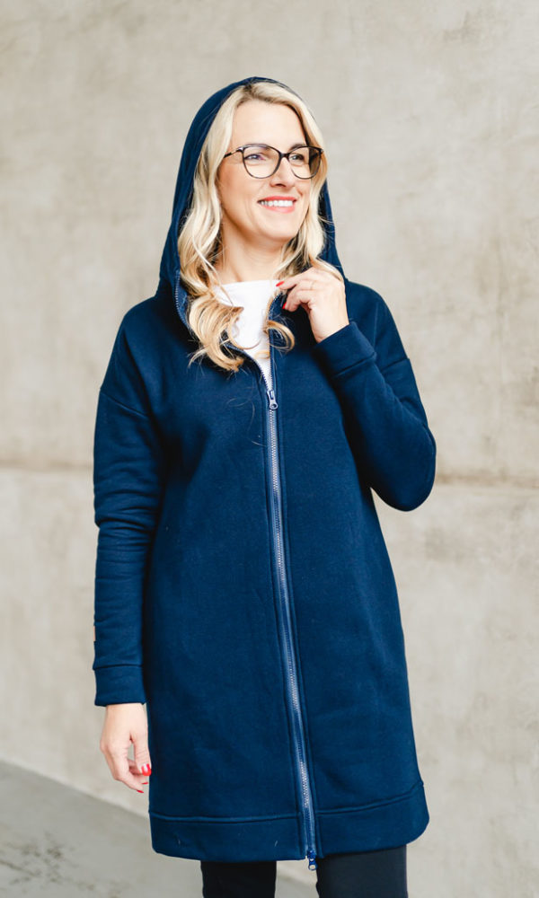 Dámská tepláková mikina na zip WARM modrá