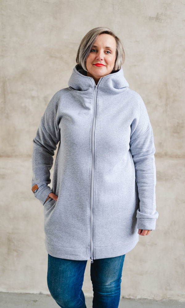 Dámská tepláková mikina na zip WARM šedá