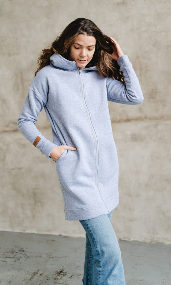 Dámská tepláková mikina na zip WARM šedá