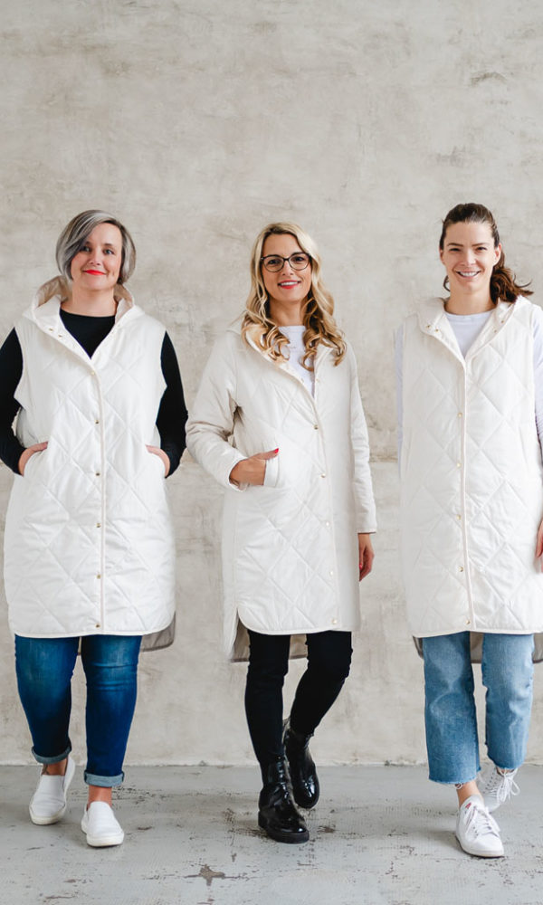 Dámská prošívaná vesta Lara dlouhá krémová