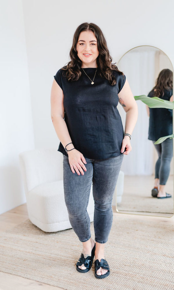 Dámská lněná tunika LINEN černá