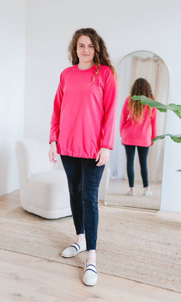 Dámská tepláková mikina MOLLY tmavě růžová