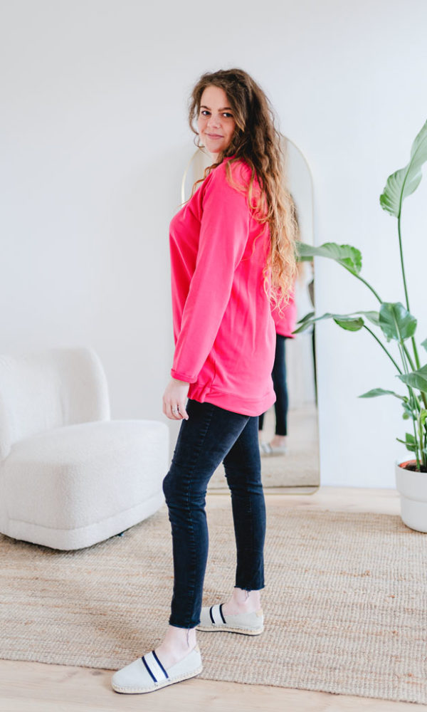 Dámská tepláková mikina MOLLY tmavě růžová