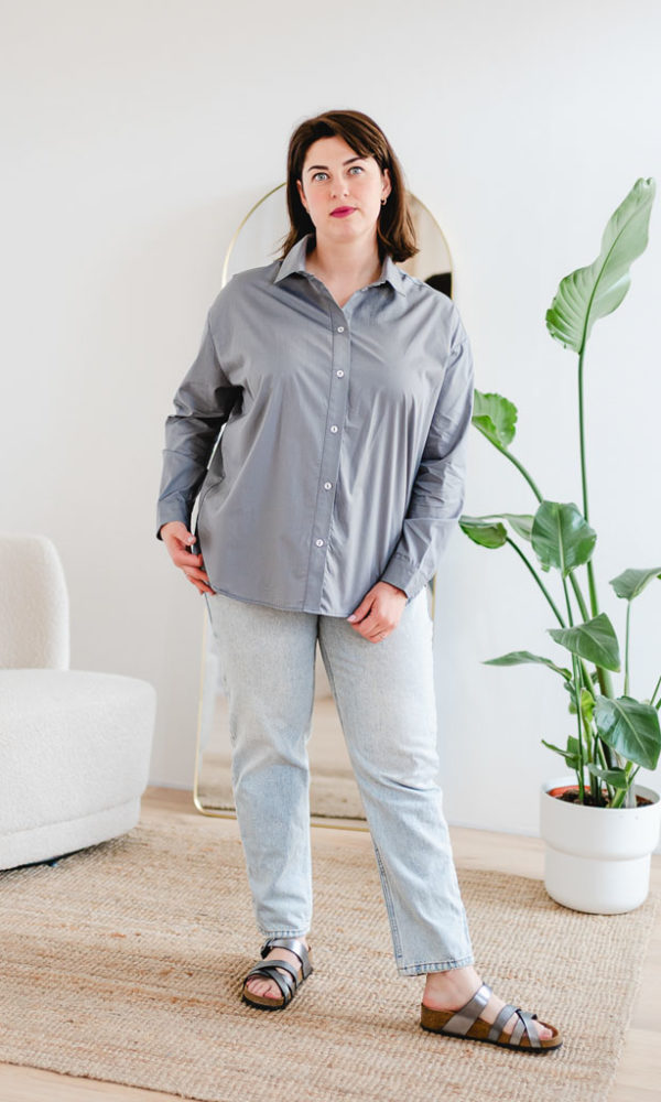 Dámská bavlněná košile OVERSIZE tmavě šedá