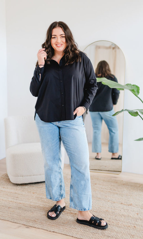 Dámská bavlněná košile OVERSIZE černá