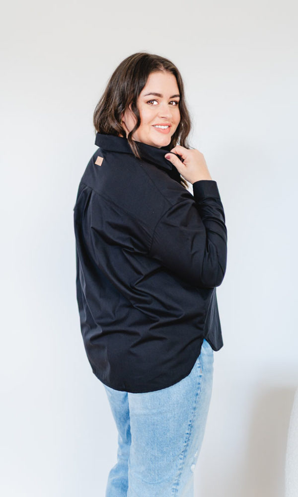 Dámská bavlněná košile OVERSIZE černá