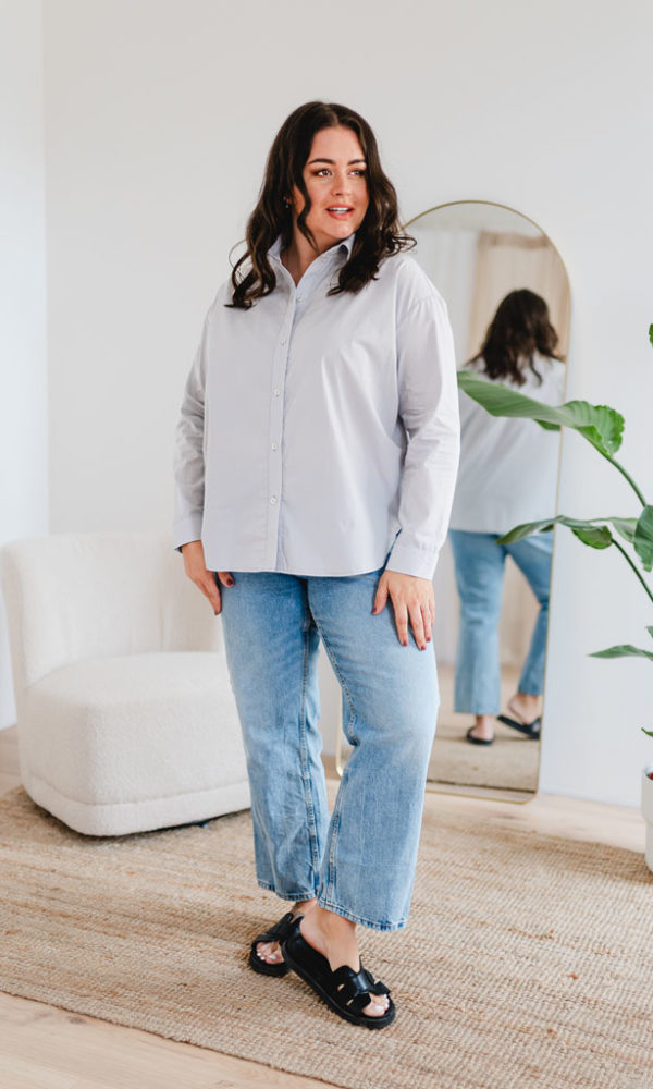 Dámská bavlněná košile OVERSIZE šedá