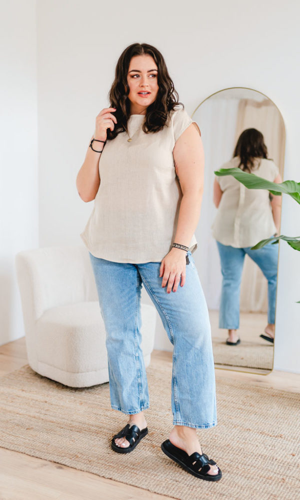 Dámská lněná tunika LINEN béžová