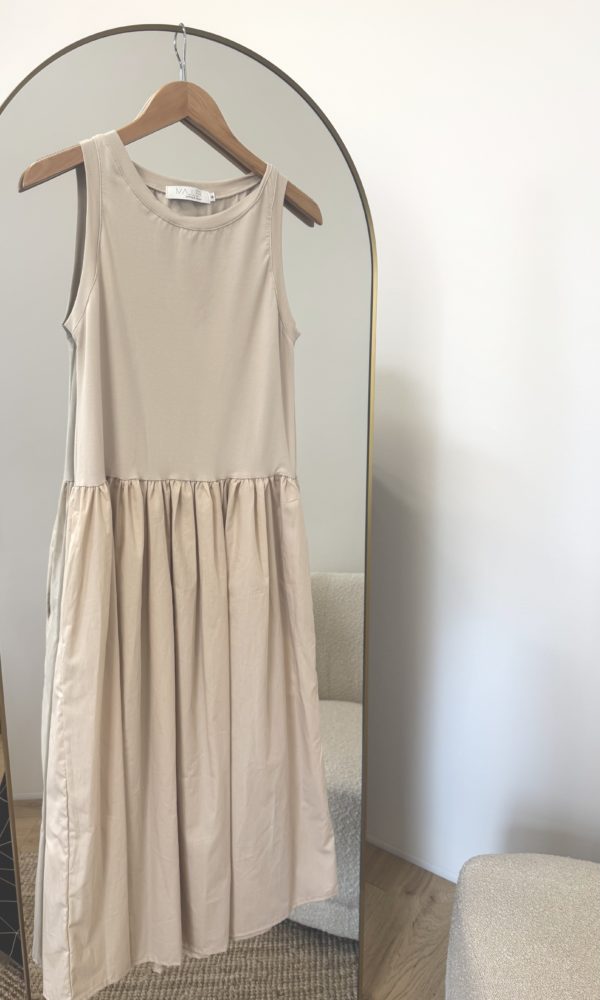 Dámské bavlněné šaty POPLIN béžové