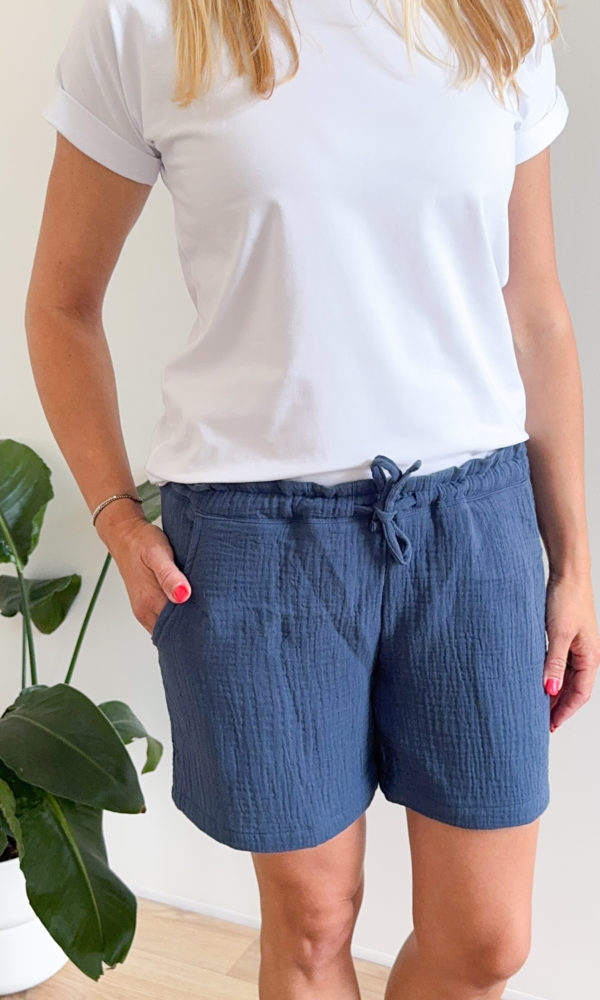 Dámské mušelínové kraťasy MEDA modré