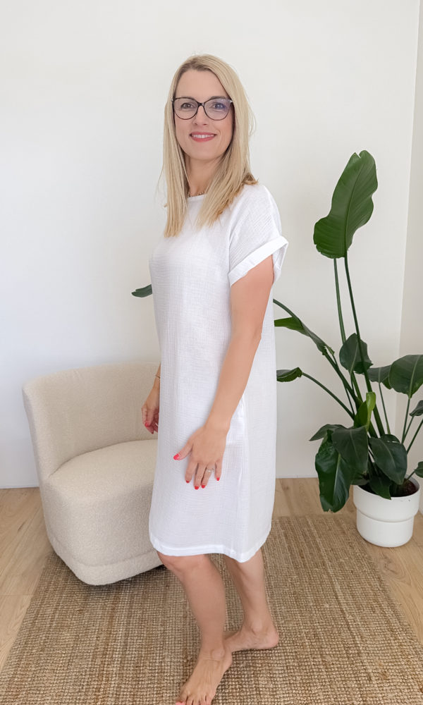 Dámské mušelínové šaty MEDA bílé
