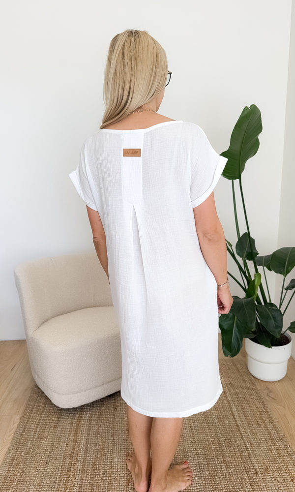 Dámské mušelínové šaty MEDA bílé