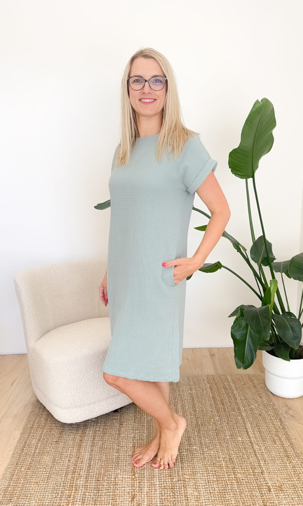 Dámské mušelínové šaty MEDA mint