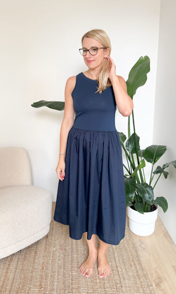 Dámské bavlněné šaty POPLIN modré