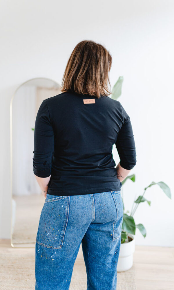 Dámské tričko BASIC 3/4 rukáv černé