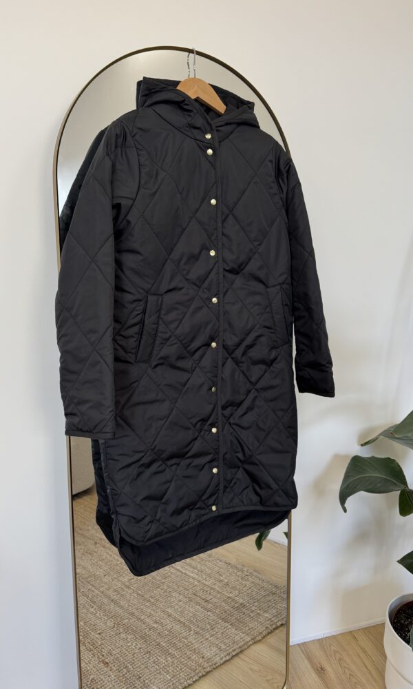 Dámská prošívaná bunda Lara dlouhá černá